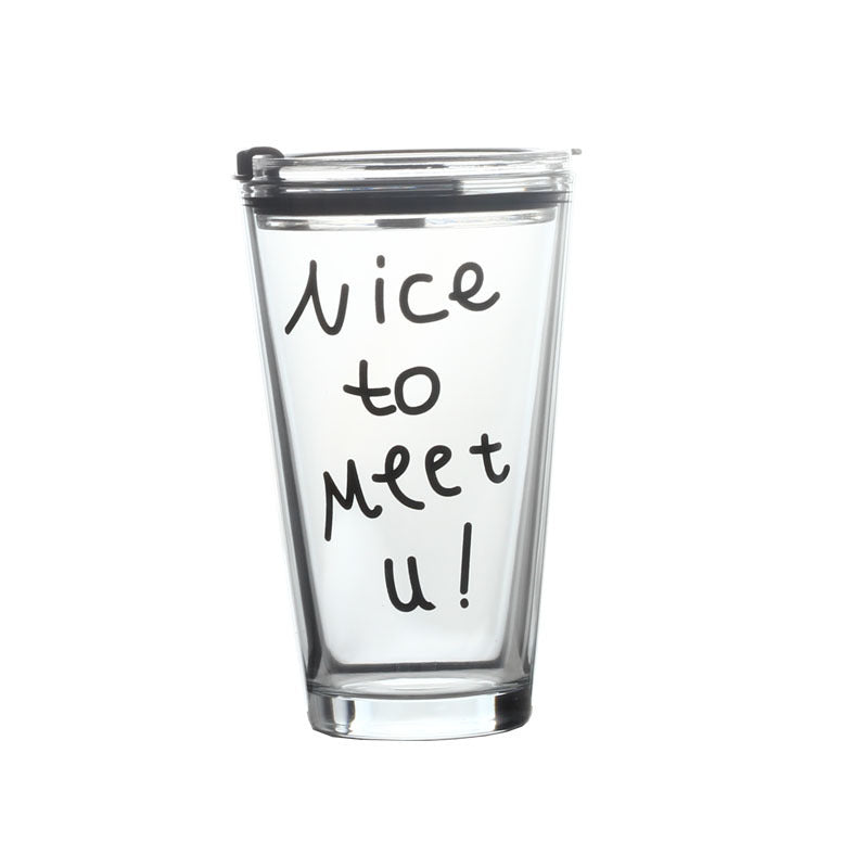 Glass Straw Cup With Scale